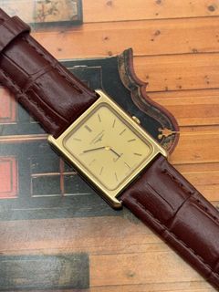 1970s Longines Tank Gold Champagne Dial