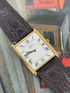 1980s Seiko Tank 'Louis' White Roman Dial