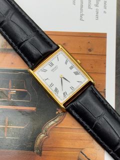 1990s Seiko Tank 'Louis' White Roman Dial