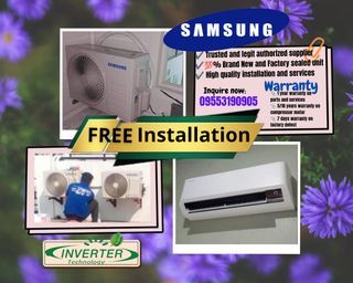 Affordable and Reasonable price.. Split type inverter aircon. Free installation with warranty.