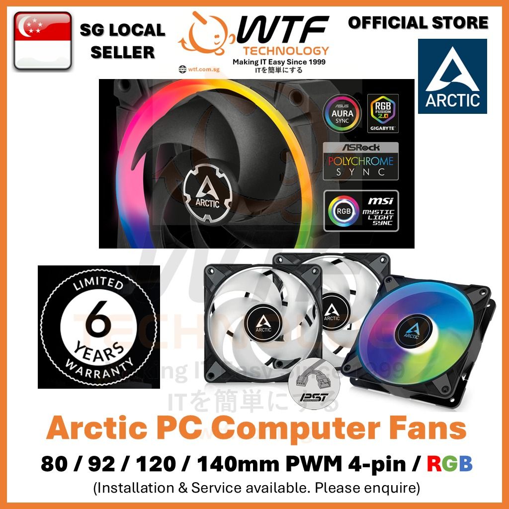 Arctic PC Desktop Computer Fan RGB ARGB A-RGB 80mm 92mm 120mm 140mm ...