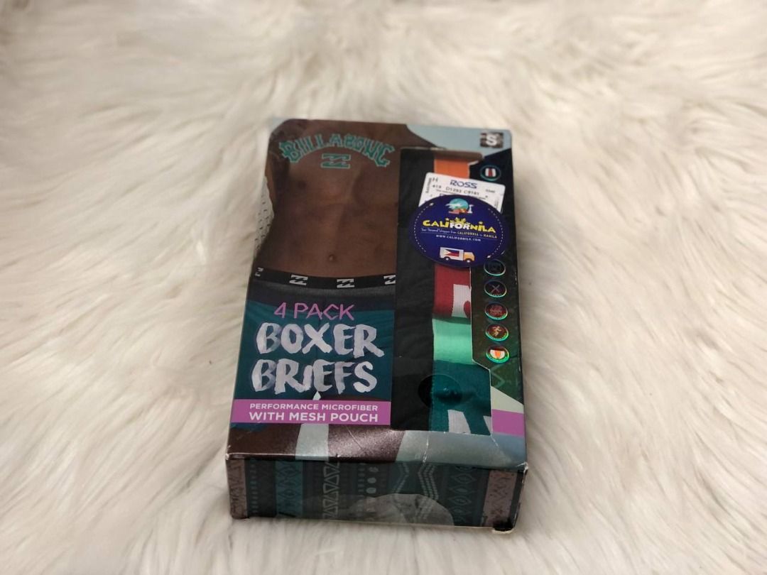 Billabonic 4 Pack Boxer Briefs - small (Category: Underwear) located in Quezon City. Submitted by californilaph (Listing ID 1359543903, Image 1). Description: - Billabong Mens Underwear 4 Pack Microfiber Performance Boxer Briefs for Men. - Accepted Payment is through Bank or Gcash..
