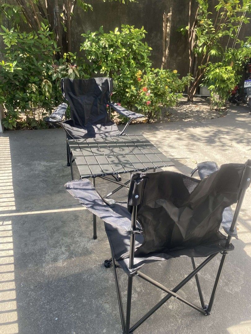 Camping table foldable (Category: Hiking & Camping) located in Manila. Submitted by dolorchris69891 (Listing ID 1359548771, Image 2). Description: Camping table foldable small 50cm - 700 black and khaki color medium 95cm - 850 black only large 120 cm - 950 black only.