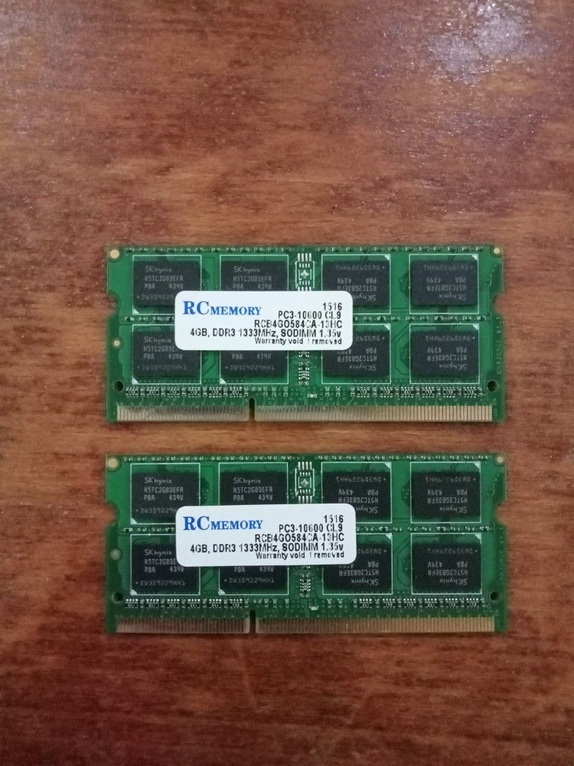 DDR3 RAM 4GB x 163222282110083110