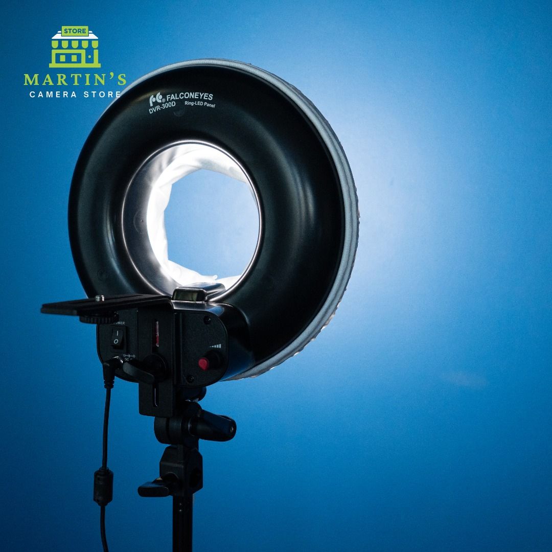 Falcon Eyes DVR-300D LED Ring Light 5500k with L Camera Bracket (Category: Lighting & Studio Equipment) located in Manila. Submitted by martins.superstore (Listing ID 1359528957, Image 1). Description: Specification: No. of LED bulbs: 300pcs The Falcon Eyes DVR-series LED ring light comes in 2 sizes 300LEDs (19W) and 630 LEDs (40W). The DVR-series is ideal for portrait photography and illuminating both small and large areas used for photography a