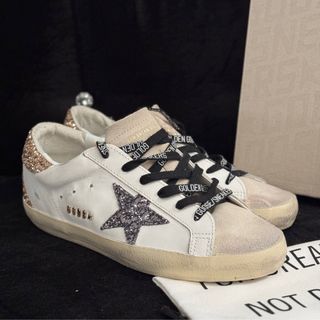 Golden Goose Superstar Glitter Star Glitter Gold Tab IT38/24cm