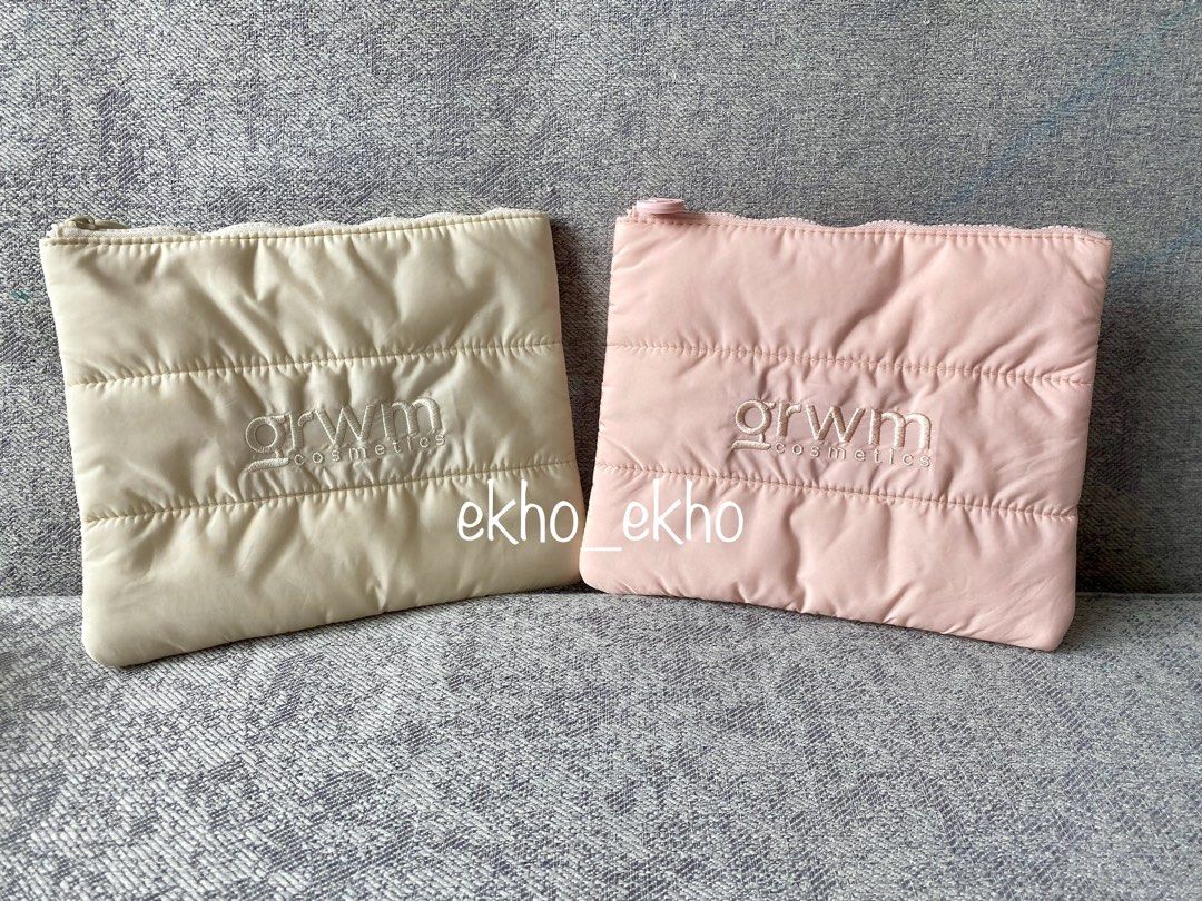 GRWM Goal Getters Puffy Pouch (Beige) (Category: Makeup) located in Mandaluyong City. Submitted by ekho_ekho (Listing ID 1359542962, Image 1). Description: brand new in packaging P350 each | P600 for both ——- No rush shipping. Same day delivery (Grab/Lalamove etc) okay but give a day’s notice. No low-ballers. Prices already lower than retail..