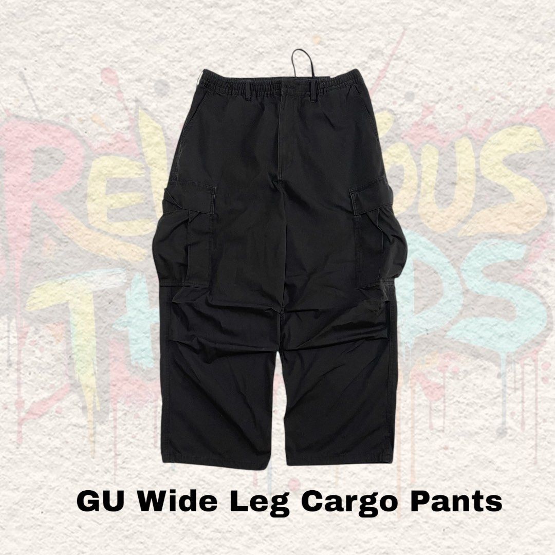 Gu Wide Leg Cargo Pants (Category: Jeans) located in Urdaneta. Submitted by castingcouch_ph (Listing ID 1359627268, Image 2). Description: W "34" L "41" Hem "12" Item Condition 10/10 Item Price ₱499.