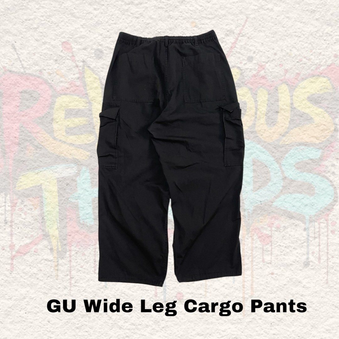 Gu Wide Leg Cargo Pants (Category: Jeans) located in Urdaneta. Submitted by castingcouch_ph (Listing ID 1359627268, Image 1). Description: W "34" L "41" Hem "12" Item Condition 10/10 Item Price ₱499.