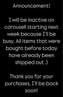 Inactive on carousell :)