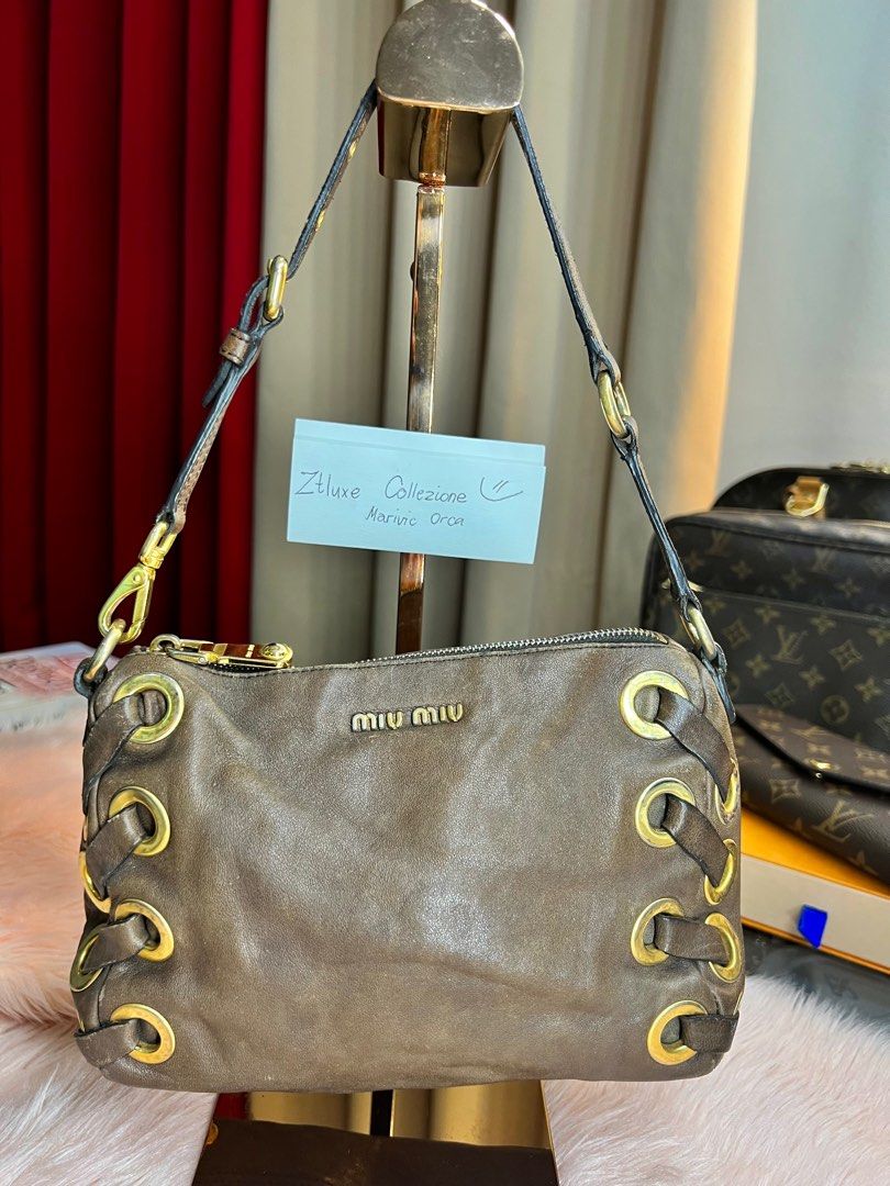 Original miumiu shoulder Bag (Category: Luxury Bags & Wallets) located in Marikina City. Submitted by ztluxecollezione (Listing ID 1359560347, Image 1). Description: Genuine leather Godd condition Guaranteed original .