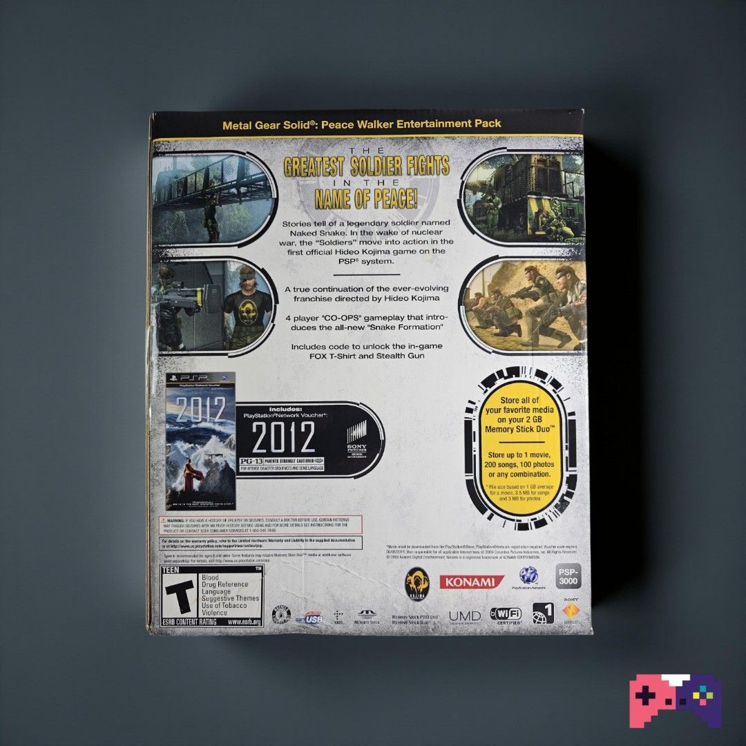 PSP 3000 Metal Gear Solid Peacewalker Limited Edition (Sealed) (Category: PlayStation) located in Paranaque City. Submitted by john020497 (Listing ID 1359624060, Image 2). Description: Condition: - Sealed, collectors item. - Last sold on eBay for more than 1k+ USD. - Rare item. - Box has minimal crease at the back. Just message me if you have any questions or you need more details. Warranty: 1 day of testing Contact number: To be given upon dibs 