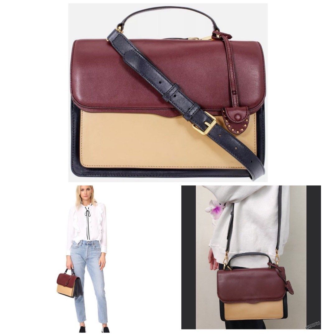 Rebecca Minkoff Tricolor Calf Leather Crossbody or Top Handle Bag (Category: Cross-body Bags) located in Pasig City. Submitted by fashionforward16 (Listing ID 1359573259, Image 1). Description: Like new! With Dust bag and cards. Can be used as a top handle bag or a crossbody bag (detachachable staps).