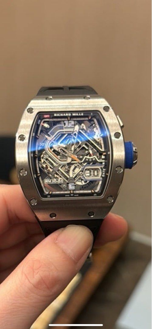 Richard Mille 2024 RM 30-01 Titanium (Category: Luxury Watches) located in Pasig City. Submitted by Watchaholics (Listing ID 1359523270, Image 1). Description: Richard Mille 2024 RM 30-01 Titanium 2024 year model Complete full set ON HAND Manila 9.8/10 Condition For 14.9M You may DM or contact @ 09615077138 Thanks admin😉.