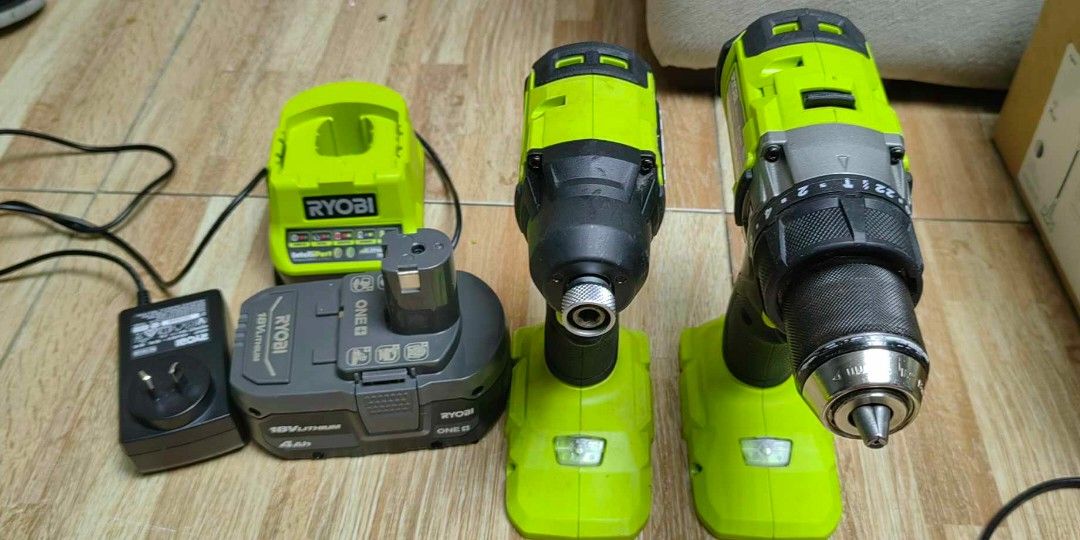 Ryobi Wireless Power Tools (Category: Construction Tools & Equipment) located in Taytay. Submitted by mikz_1303 (Listing ID 1359587363, Image 1). Description: Ryobi Wireless Power Tools Good condition Ryobi 18V cordless brushless wireless combi drill Model: RPD18X RYOBI Impact driver 18v cordless brushless Model: RID18C 1X 4.0AH 18V LITHIUM With intelliport battery charger Pickup location Taytay Rizal.