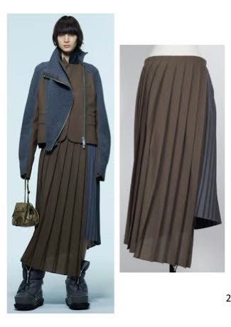 Sacai 22AW Suiting Skirt (Category: Luxury Apparel) located in Cavite. Submitted by grazyluxe (Listing ID 1359545839, Image 1). Description: Sacai 22AW Suiting Skirt Details: - VeryGood Condition - 9/10 Overall Usage - Pleated - Grey and Beige Colorway - Poly,Wool - Side Zipper Size: 3 On Tags *Flat Measurements: - Waist: 15 inches - Short Length: 25 inches - Long Length: 29.5 inches 1999php Free Shipping..