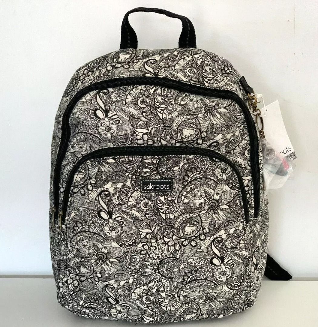 SAKROOTS ARTIST CIRCLE BLACK & WHITE SPIRIT DESERT LAPTOP BACKPACK BAG ...