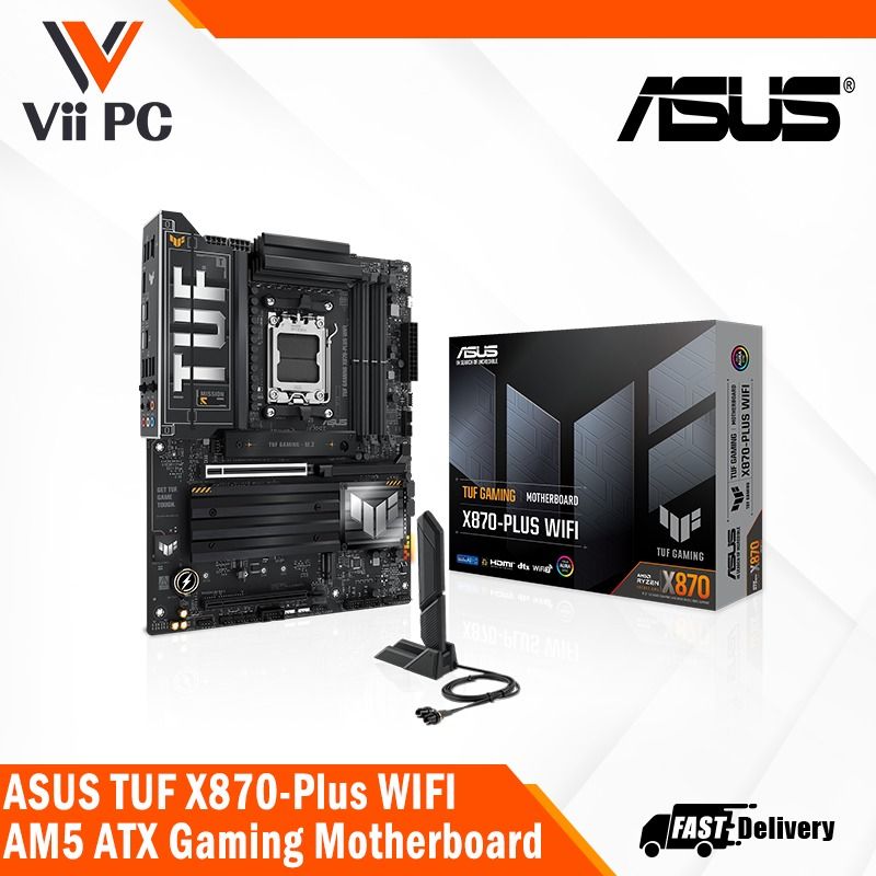 (SALE) ASUS TUF X870-Plus X870 WIFI 7 / AI SOLUTION / PCIE5.0 FOR GRAPHIC CARD / AMD Socket AM5 for AMD Ryzen™ 9000 & 8000 & 7000 Series Desktop CPU / ATX MOTHERBOARD628530555134741127