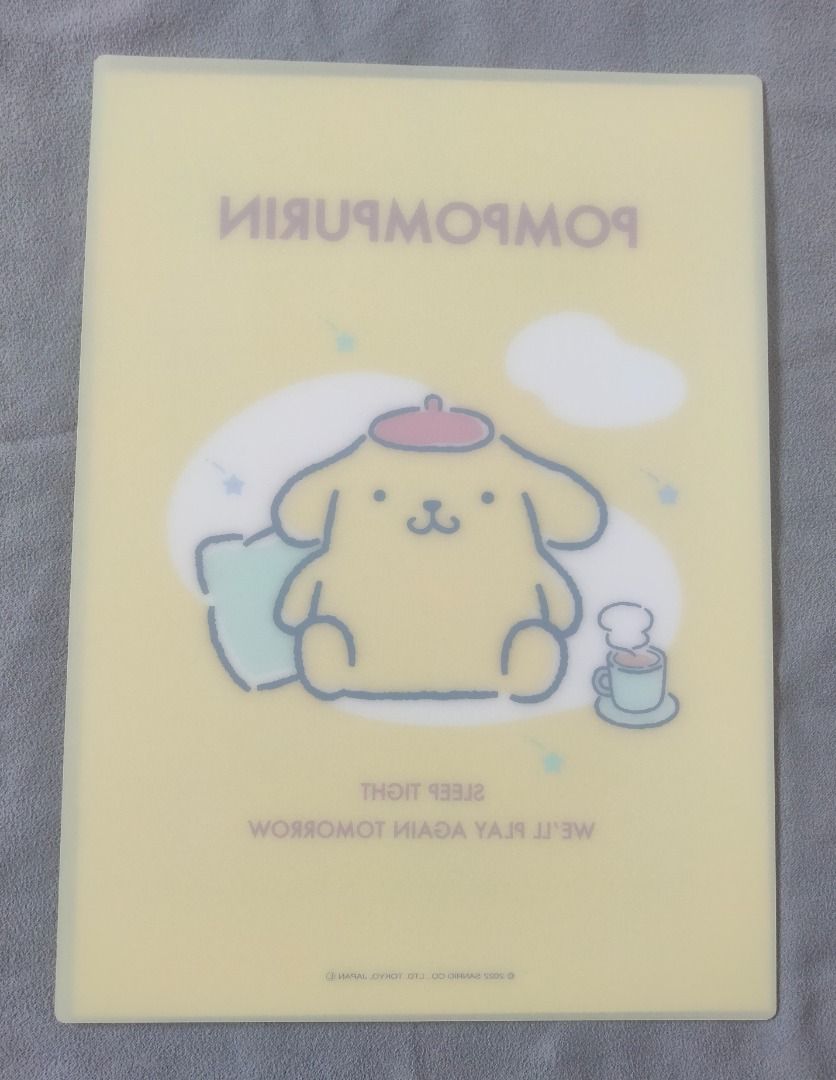 Sanrio Clear Shitajiki Pencil Board Plastic Sheet - POMPOMPURIN (Category: Stationery & School Supplies) located in Quezon City. Submitted by tindanibeandeng (Listing ID 1359528554, Image 2). Description: Sanrio Clear Shitajiki Pencil Board Plastic Sheet - POMPOMPURIN Item: Shitajiki (Pencil Board) Manufacturer: Sanrio Year: 2022 Size: Approx. 18x25cm Theme: Sanrio Characters Character: Pompompurin ** Since this was from a blind bag, we opened it