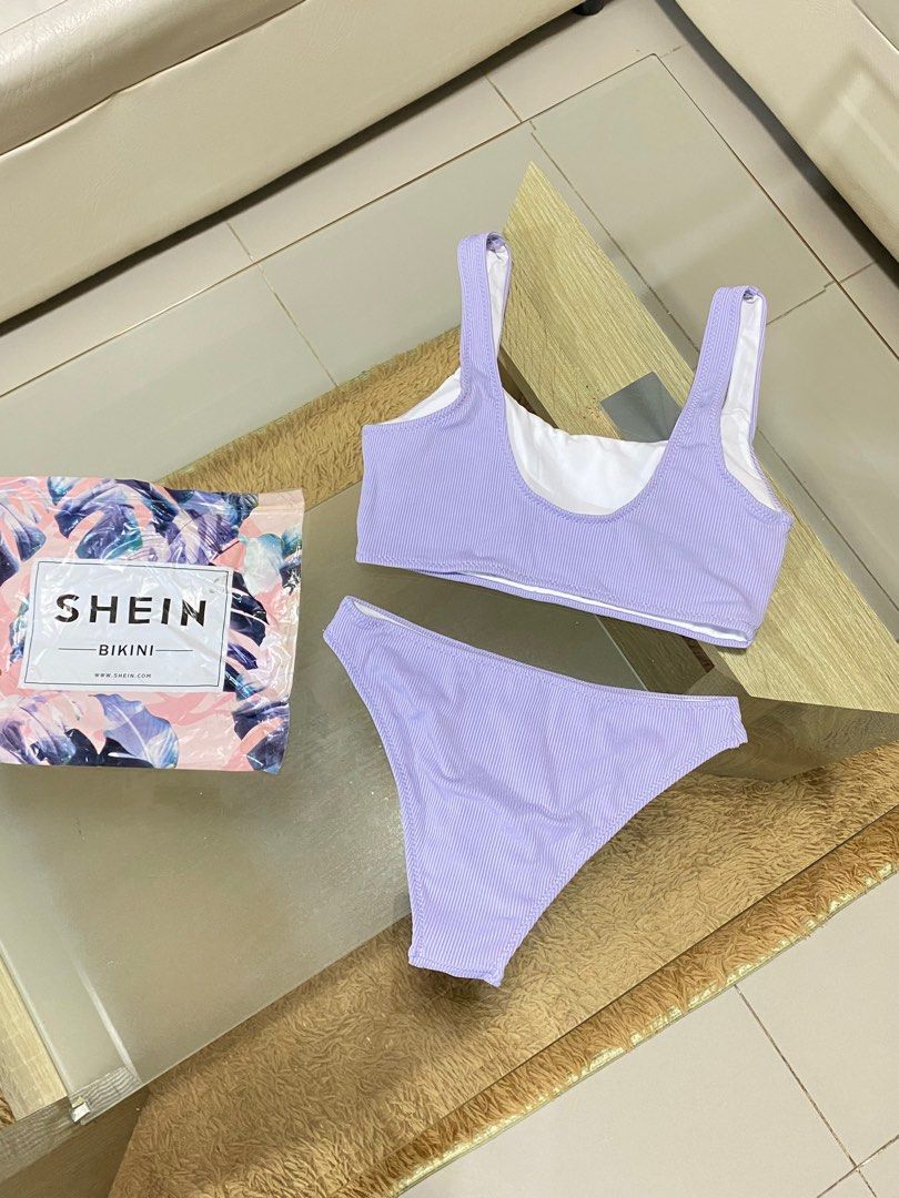 Shein Two-Piece Purple Swimsuit (Category: Bikinis & Swimsuits) located in Davao. Submitted by ayarpyow (Listing ID 1359636061, Image 3). Description: Shein Two-piece Purple Swimsuit (with pouch) Padded — Never been used. — XS on tag. RFS: Decluttering! Please send me a message if interested. Thank you!.