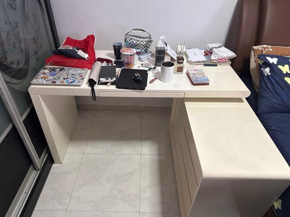Study table (Category: Tables & Sets) located in Singapore. Submitted by palala1812 (Listing ID 1359564802, Image 1). Description: Condition: 7/10 Material: hard wood Price negotiable for interested buyer. Buyer needs to self collect and dismantle if interested. .