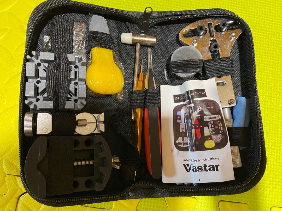 Vastar Watch Repair Kit (151 pcs) with Case (Category: Men's Watches) located in Mandaluyong City. Submitted by tahdig (Listing ID 1359584649, Image 1). Description: Went through a watch-enthusiast phase and bought the kit from Amazon but never had to repair any watches; hence, item is unused. RFS: Decluttering Vastar 151 PCS Watch Repair Kit,&nbspWatch Tools Professional Spring Bar Set,. COMPLETE ALL-IN-ONE SET: Whether you’re an experienced wat