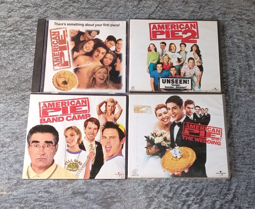 AMERICAN PIE VCD (Category: CDs & DVDs) located in Talavera. Submitted by thalifan46 (Listing ID 1359678480, Image 1). Description: AMERCAN PIE VCD.. AMERICAN PIE AMERICAN PIE 2 AMERICAN PIE : BAND CAMP AMERICAN PIE : THE WEDDING.. P200 EACH.. WHAT YOU SEE IS WHAT YOU GET 100% ORIGINAL AUTHENTIC.. MOP : GCASH OR PALAWAN.. COURIER :LBC, JRS, J&T.. STRICTLY NO COD‼️.