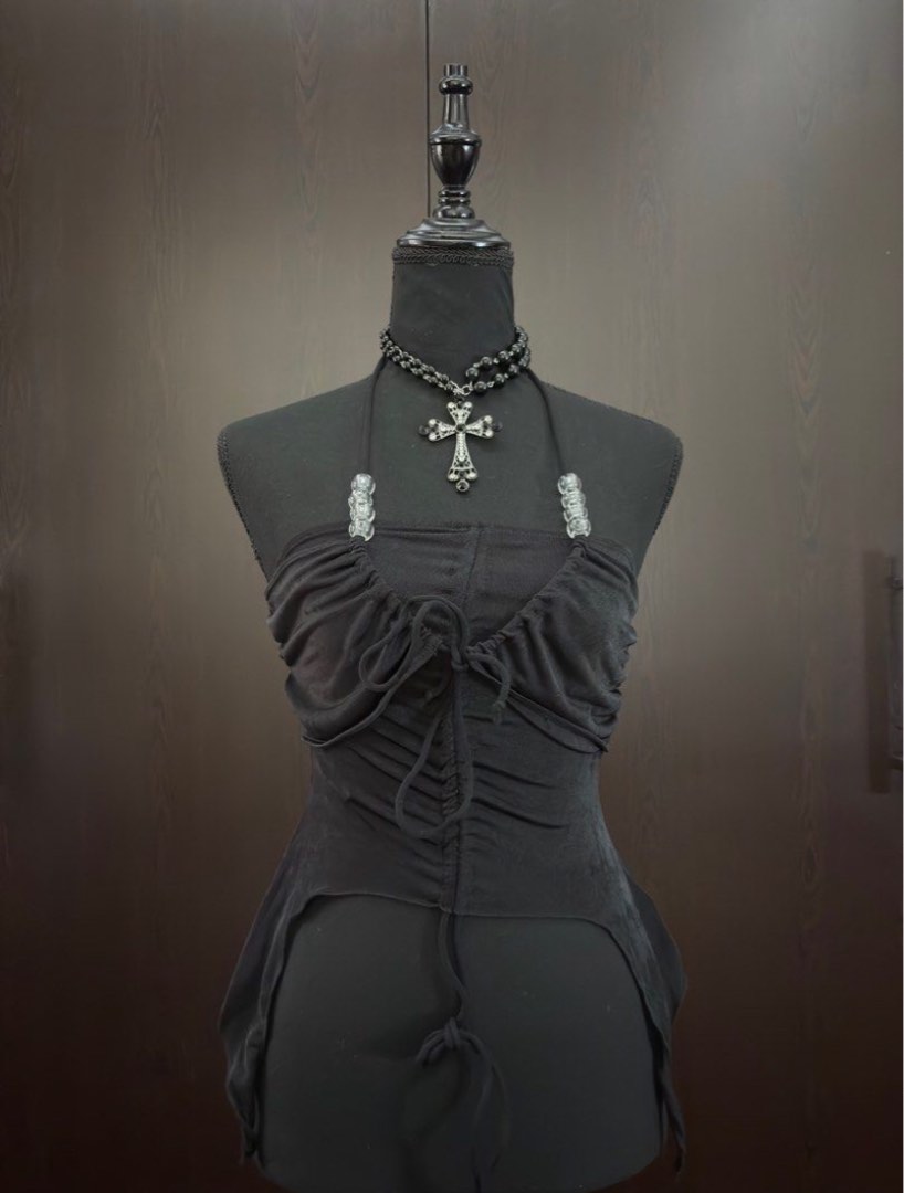 Early 2000s Black Asymmetrical Top