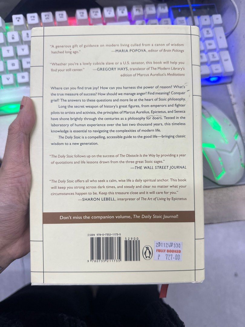 The Daily Stoic (Category: Storybooks) located in Quezon City. Submitted by chrizeldel91695 (Listing ID 1359732697, Image 2). Description: Bought it from Fullybooked.