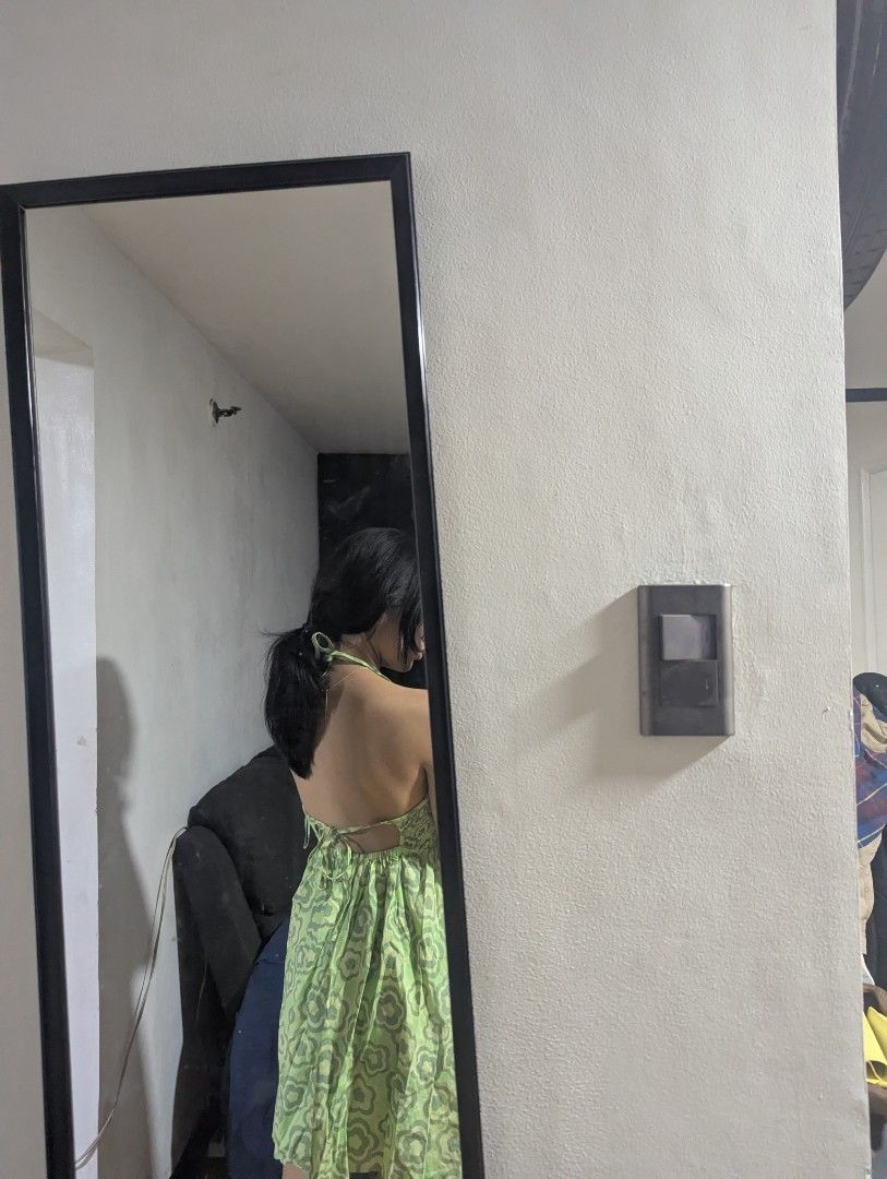 Green self tie halter dress (Category: Dresses) located in Mandaluyong City. Submitted by sirensvanity (Listing ID 1359793448, Image 2). Description: with tag still on size S.