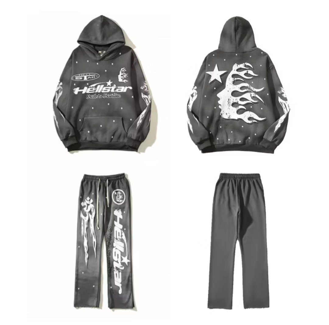 Hellstar Hoodie & Jogger Set (Category: Sets & Coordinates) located in Valenzuela. Submitted by cleosclosetmnl (Listing ID 1359728625, Image 2). Description: - Available for Pre-order ⟡ One week more or less ETA ✈️ ⟡ Good quality guaranteed 💯 ⟡ Sizes: s-xxl ⟡ Via Lalamove or J&T ⟡ dm for more inquiries 📩 ₱1,650 hoodie only / each ₱1,500 jogger only / each Strictly 50% DP for every purchase — no cancellation, if yes it’s not refundable! (No retu