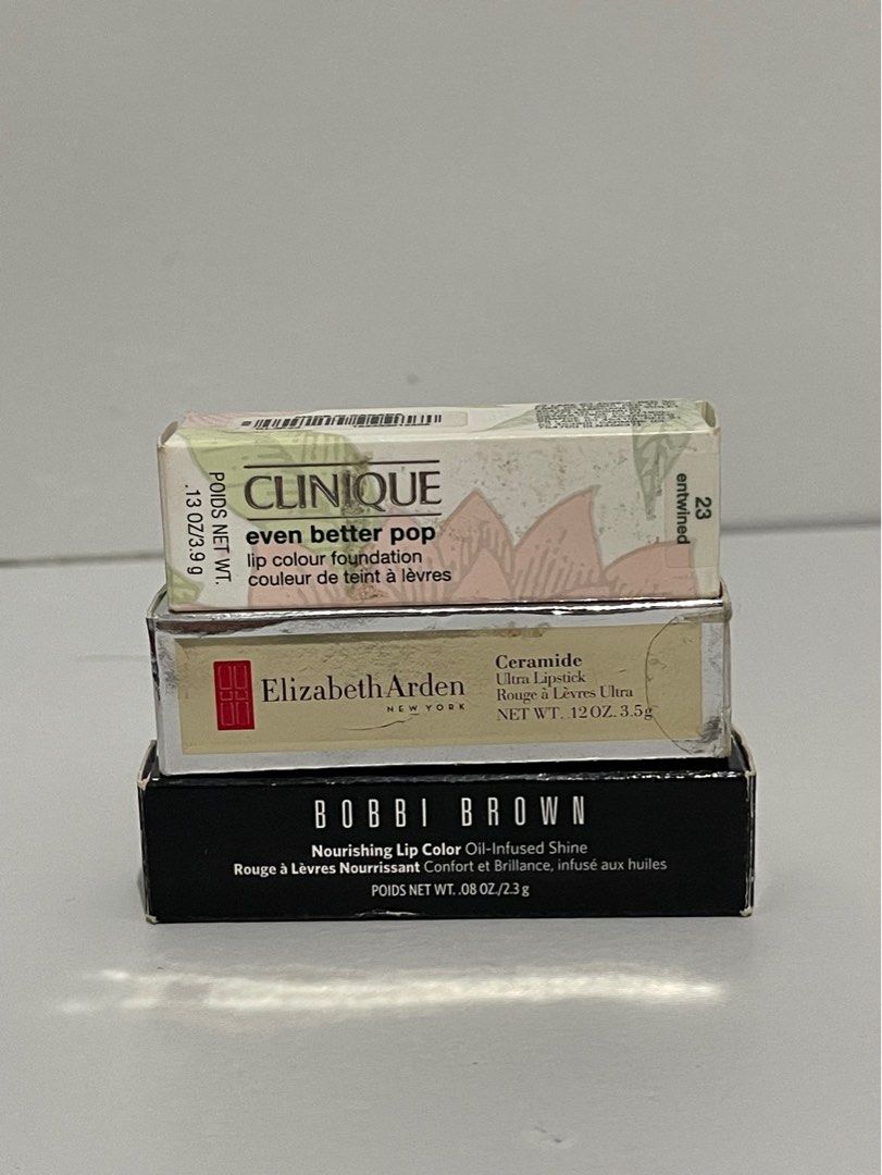 LIPSTICK (CLINIQUE, ELIZABETH ARDEN) (Category: Makeup) located in Dinalupihan. Submitted by w_finds (Listing ID 1359789953, Image 2). Description: 888 except Bobby Brown (999) ❗SHIPPING FEE NOT INCLUDED TO THE PRICE. ✅ STILL NEGOTIABLE (NOT TOO LOW) ✅ WHAT YOU SEE WHAT YOU GET ✅ MOP: COP, GCASH, BANK TRANSFER. ✅ COURIER: LBC, JNT, JR EXPRESS,LALAMOVE ✅ NO RETURN WITHOUT VIDEO PROOF ✅ALL FLAWS WHERE SEEN ON THE PICTURE (IF ANY) ❌ NO TO JOYJOY BUY