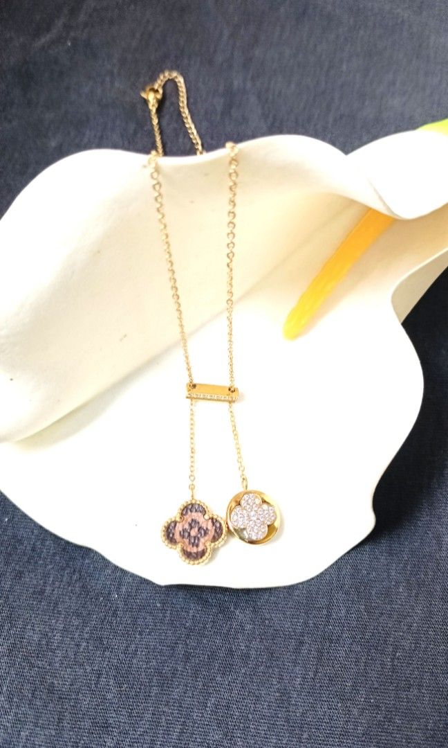 Lv necklace from japan (Category: Luxury Accessories) located in Quezon City. Submitted by liambags (Listing ID 1359668471, Image 1). Description: Lv necklace from japan no flaws with stamp size 18 inches adjustable up to 20 with gift box kindly pm me.