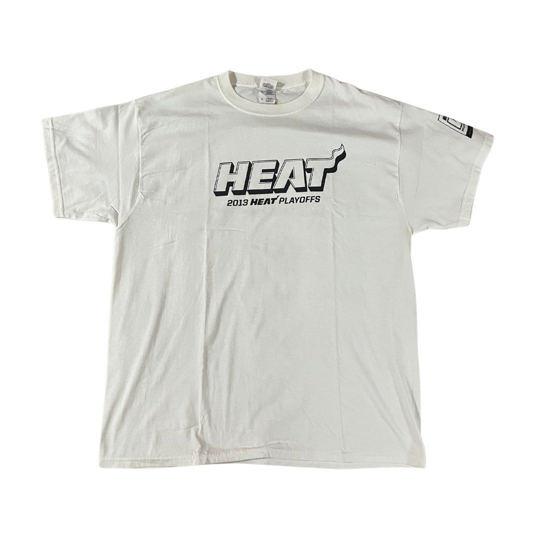 Miami Heat Playoffs Shirt (Category: Tshirts & Polo Shirts ) located in Quezon City. Submitted by metalloid (Listing ID 1359842448, Image 1). Description: Miami Heat Playoffs Shirt Length 30” | Width 23” Condition: Minimal stains 🏷️ ₱250 + shipping .
