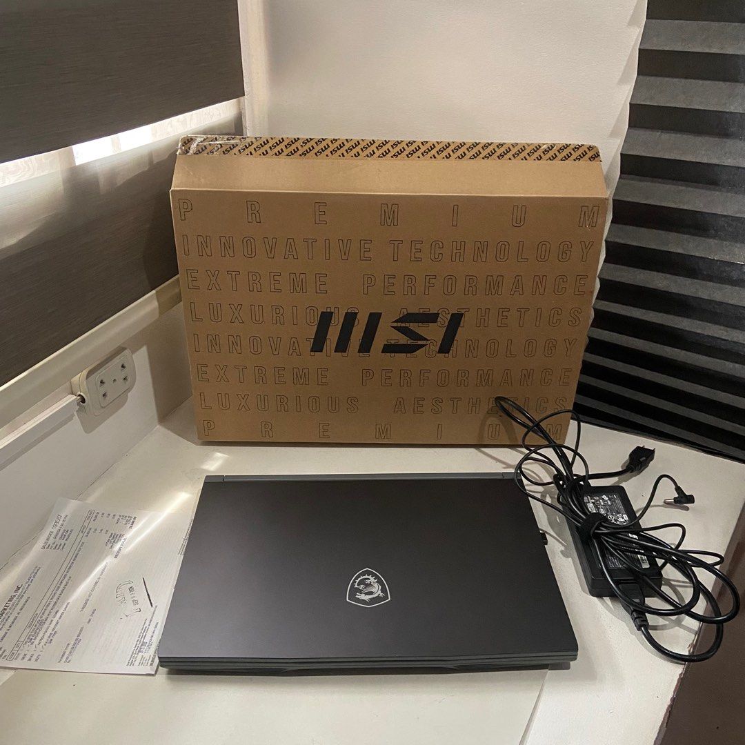 MSI gaming laptop - Like new (Category: Laptops & Notebooks) located in Quezon City. Submitted by genevivvv (Listing ID 1359691539, Image 2). Description: MSI gaming laptop - Almost New - Bought brand new on September 2024 - Used less than 10 days by a company employee. Di na siya natuloy - With all original box, charger, wireless mouse and bag - With receipt - With 2 years warranty (from date of purchase) No hidden issues. Almost new. Selling Pr