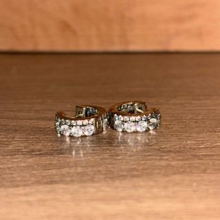 PANDORA Double Band Pavé Hoop Earrings Authentic