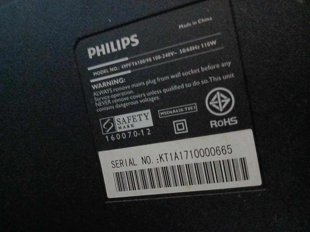 Philips 48 Inches (Category: TV) located in Manila. Submitted by le_chic_cart (Listing ID 1359729848, Image 3). Description: Philips 49PFT6100198 48 inches - Ready to use with TV Plus and Cable - Can be also use in Netflix, Youtube ( Need lang input sa program since hindi naman siya nagamit doon nung una hindi na nagawa beforehand) Price is still Negotiable.