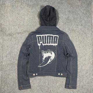 Puma x mihara yasuhiro vampire graphic design denim hooded jacket (authentic)