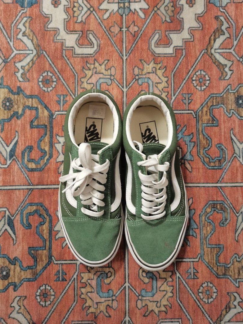 Vans oldskool Green 6.5 mens (Category: Sneakers) located in Santa Rosa. Submitted by andoy13 (Listing ID 1359773524, Image 2). Description: Vans oldskool green 6.5 mens No box Used only twice Can do meetup and shipping Gcash, banktransfer Buyer shoulders the shipping fee.