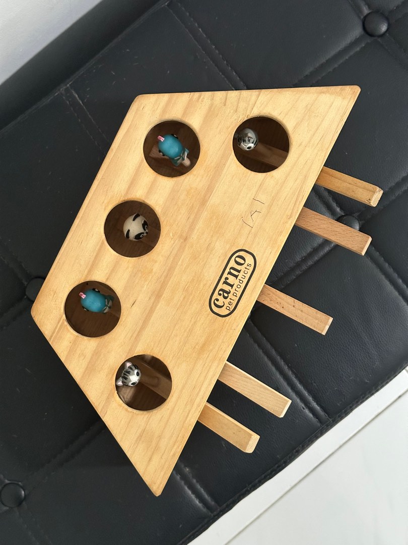 thumbnail image 2 of Cat Game Thinkstar Cat Toys Interactive Whack-A-Mole Solid Wood Toys For Cats Catch Mice Game Pop Up Wooden Toy 2 of 12