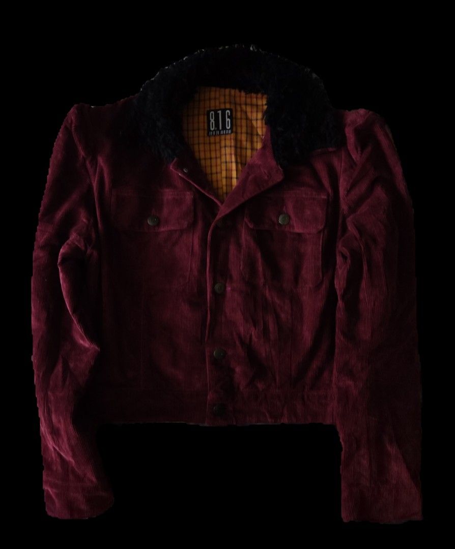 816 Burgundy Corduroy Jacket (Category: Coats, Jackets and Outerwear) located in Mandaue City. Submitted by declutz_ering (Listing ID 1360019662, Image 1). Description: Brand: 816 Dimes: 19L x 18W Flaws: None Pm for inquiries!.
