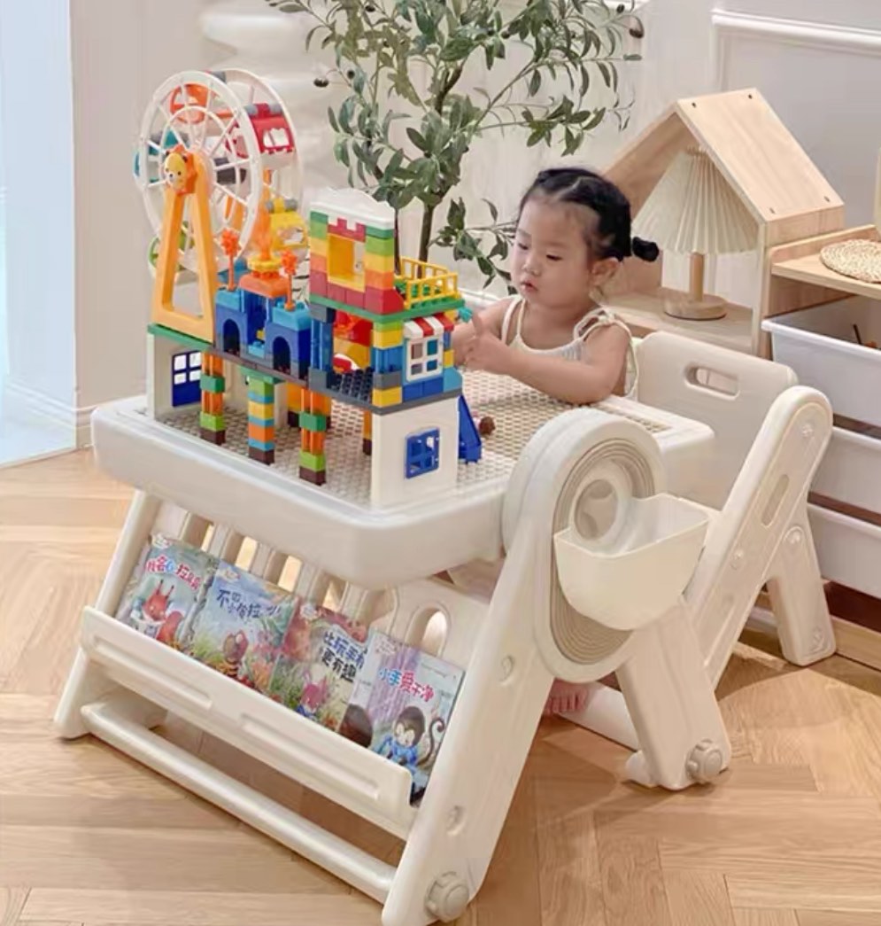 Children building block table multi-function table learning table set ...