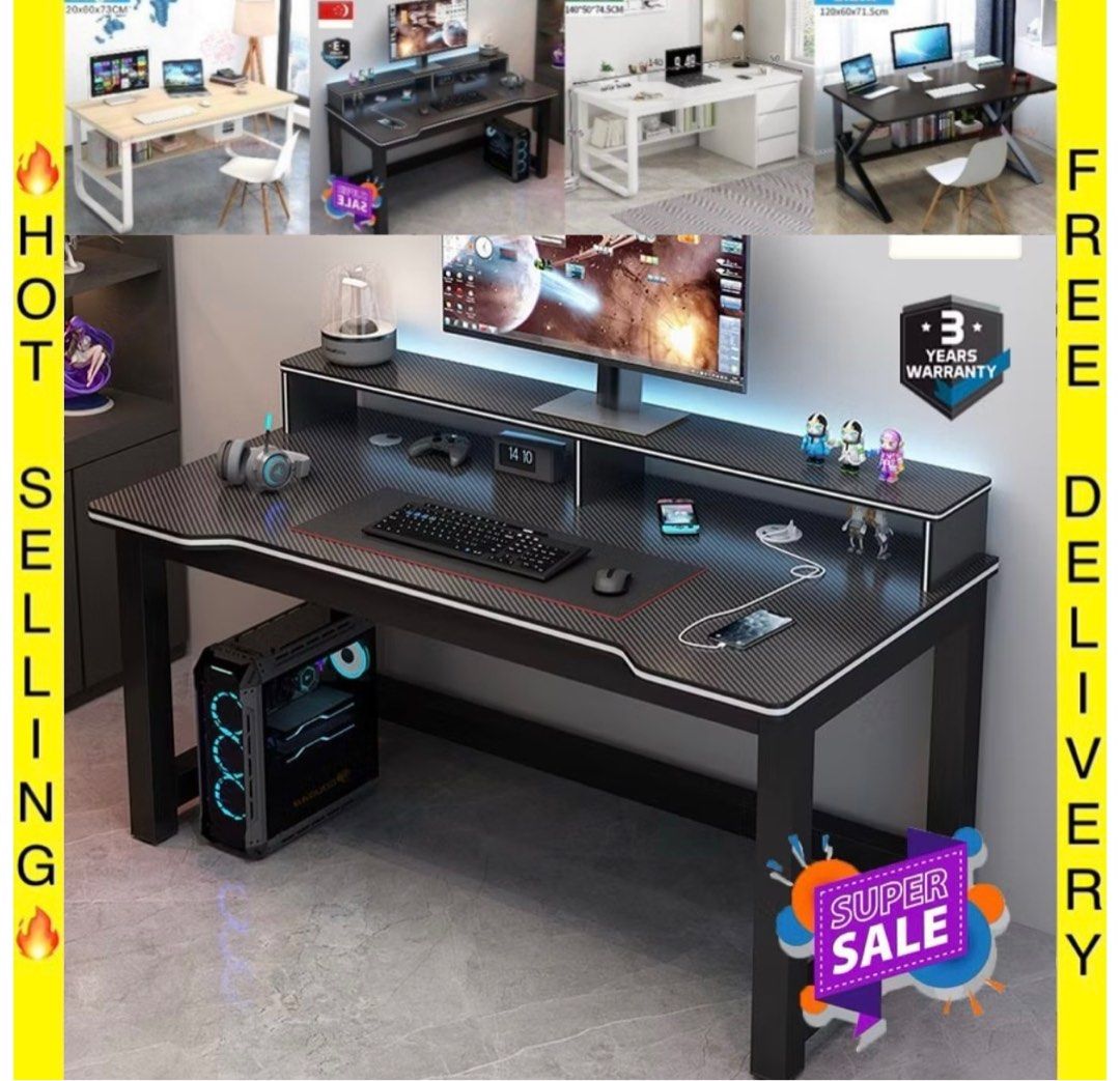 Computer Table Office Table Study Desk Gaming Table Foldable Table With ...