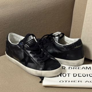Golden Goose Superstar Suede Star Black Glitter Tab IT38/24cm