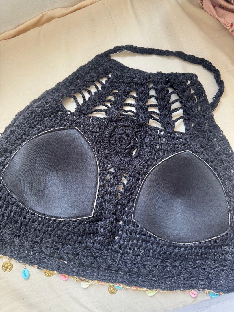 Handmade Crochet Beach top- ONESIZE (Category: Sleeveless) located in Manila. Submitted by reecha99736913 (Listing ID 1359875207, Image 3). Description: Purchased from Goa beach. Will fit any size, has tie up back.