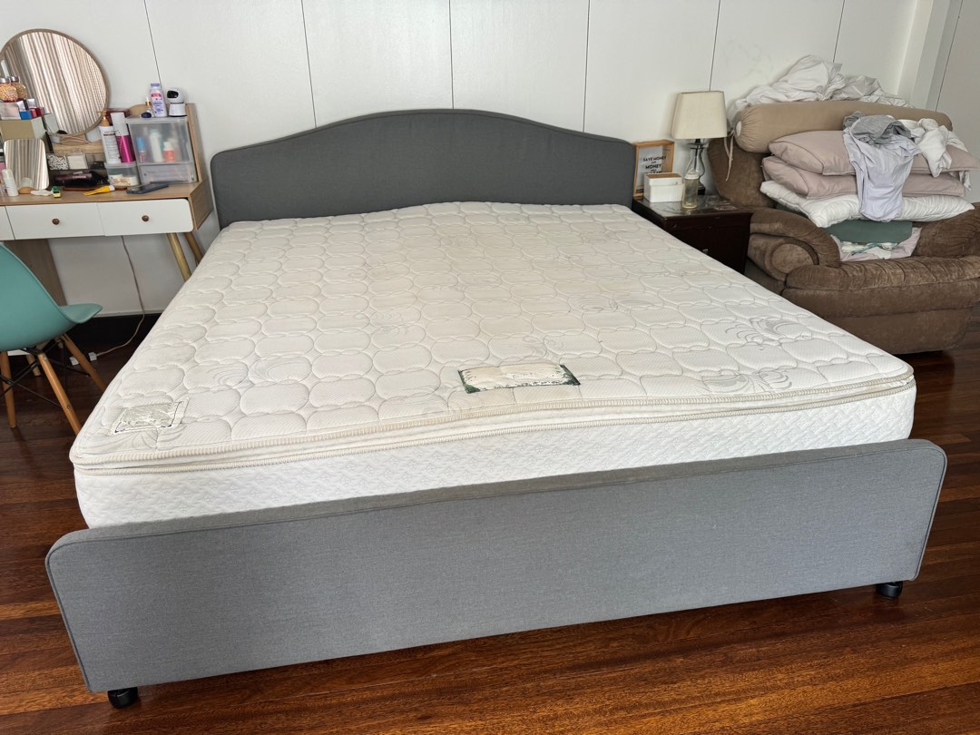Ikea bed frame cal king size mattress., Furniture & Home Living ...