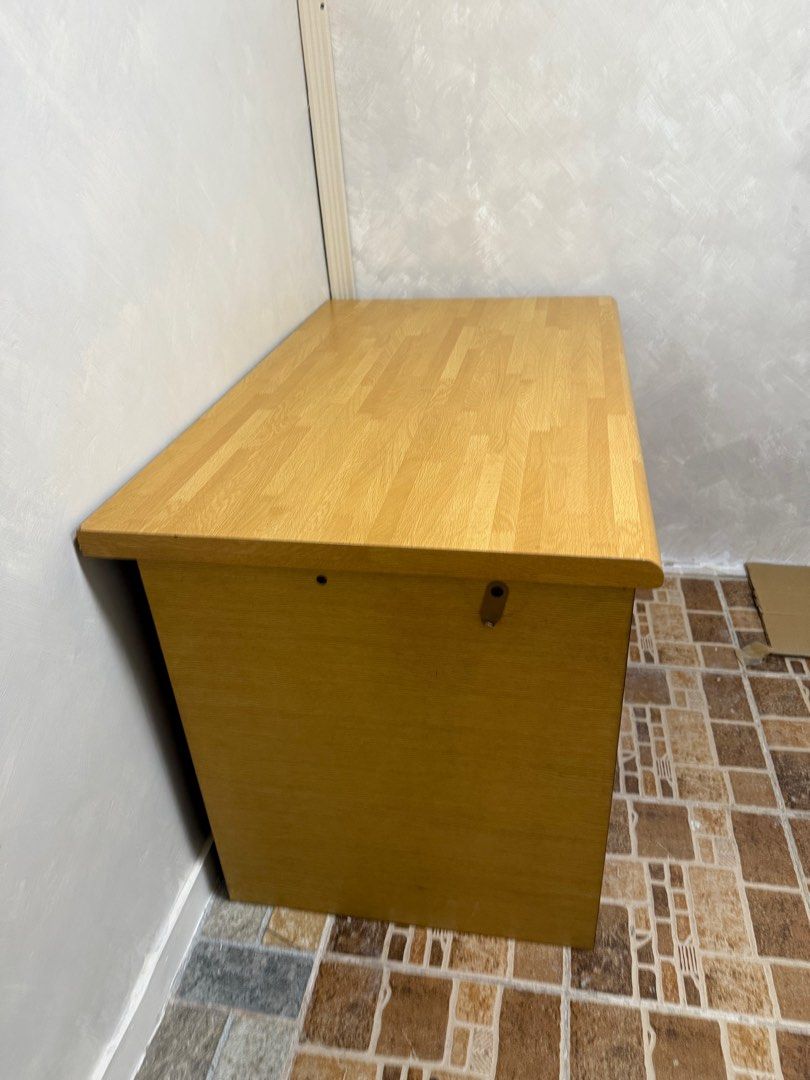 Japan office desk study table study desk solid wood (Category: Tables & Sets) located in Marikina City. Submitted by legitfindph (Listing ID 1359991771, Image 2). Description: Bought for 15k selling 8k nalang po pickup via lalamove good as new Super Tibay, heavy duty Size 110x60x75.