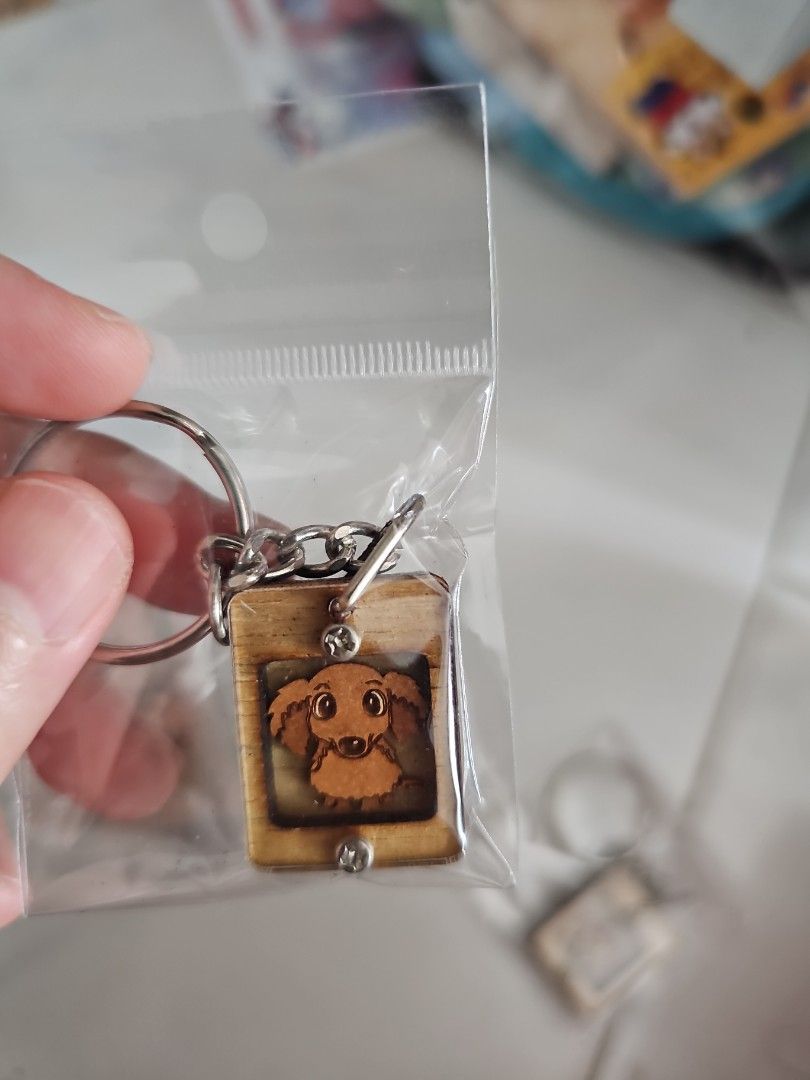 Keychain (Category: J-Wave Merchandise) located in Singapore. Submitted by qh_rw (Listing ID 1359934006, Image 3). Description: Small wooden keychain from penang $2 each 4 different designs.
