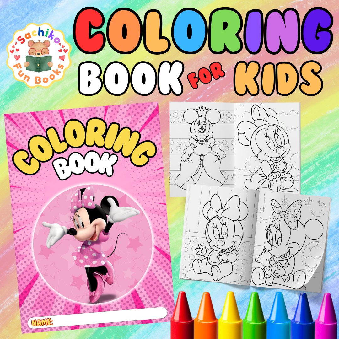 MINNIE MOUSE COLORING BOOK, Hobbies & Toys, Books & Magazines, Children ...