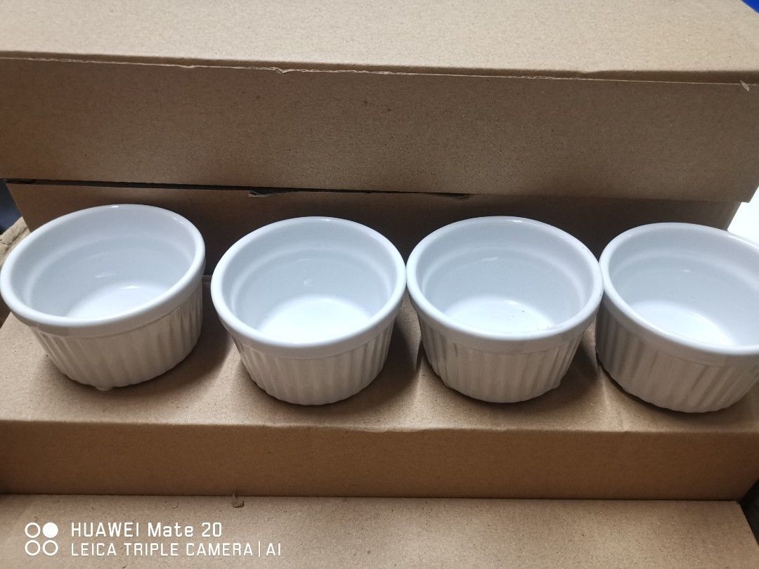 Ramekin White Bowl 4pcs/box (Category: Other Kitchenware & Tableware) located in Rizal. Submitted by gkstcenit (Listing ID 1359918010, Image 3). Description: Ramekin White Bowl See size in picture Brandnew 4pcs/box 30pcs available Take all 3000 Pick up Rsg gueventhomes San Andres Cainta Rizal Mop gcash 09171245114 Via lalamove or J&T.